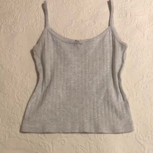 Brandy Melville Skylar Ribbed Eyelet Tank Top